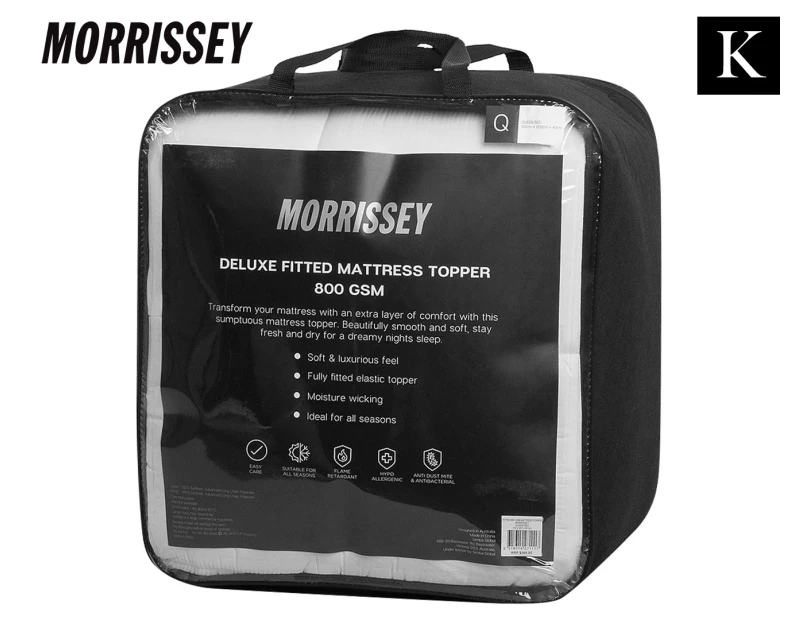 Morrissey Fitted 800GSM King Bed Mattress Topper