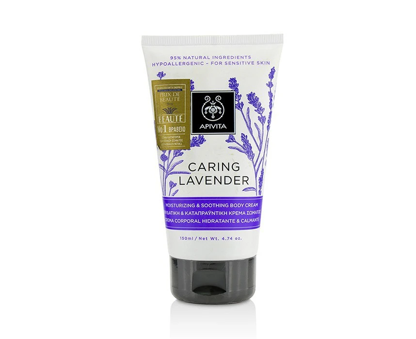 Apivita Caring Lavender Moisturizing & Soothing Body Cream - For Sensitive Skin  150ml/4.74oz