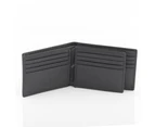Mens Genuine Soft Leather RFID Protected Large bi-fold Wallet [Colour: Black]