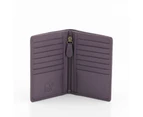 RFID Genuine Soft Leather Slim Card Wallet Multi Colours - Purple