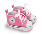Baby Boys Girls Star High Top Sneaker Soft Anti-Slip Sole Newborn Infant First Walkers Canvas Denim Shoes