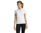 SOLS Womens Performer Short Sleeve Pique Polo Shirt (White) - PC2161