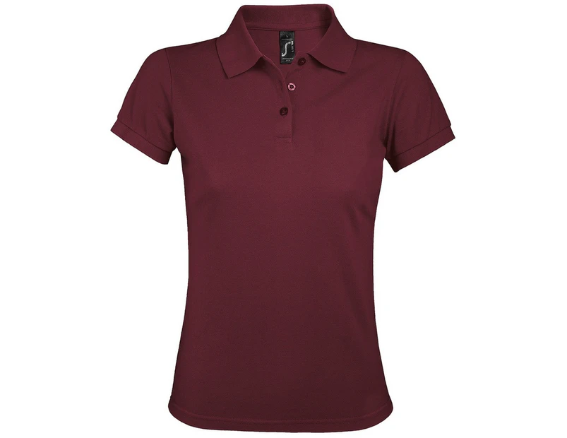 SOLs Womens Prime Pique Polo Shirt (Burgundy) - PC494