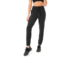 Women's Casual Drawstring Waist Jogger Workout Cargo Pants With Pockets - Black Heather