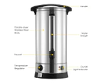 Maxkon 28L Stainless Steel Hot Water Urn 2500W Electric Hot Beverage Dispenser with Boil Dry Protection