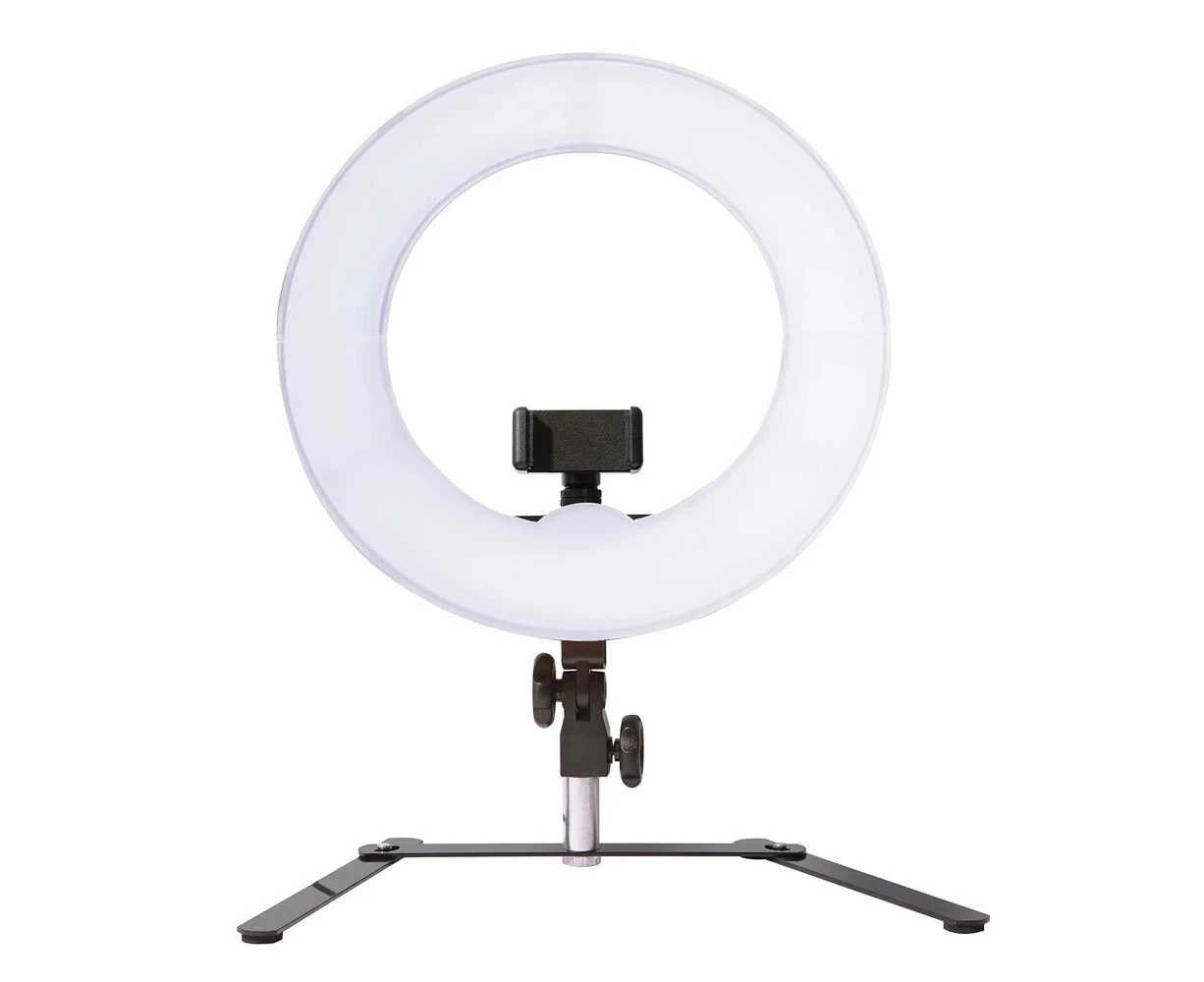 Homedics 12" Portable Table Beauty Ring Light Selfie Lighting Stand w/Phone Clip