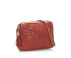 Chanel Preloved CC Lambskin Leather Crossbody Bag Women Red - Designer - Pre-Loved 2