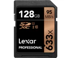 Lexar SD Card 128GB SDXC Professional 633x 95MB/s Class 10 V30 U3 UHS-I Camera Memory Card