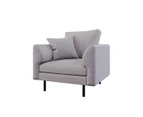 Harley Fabric Accent Chair with Black Legs - Space Grey