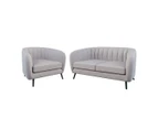 Ara Accent Chair 1 + 2 Seater Set - Grey