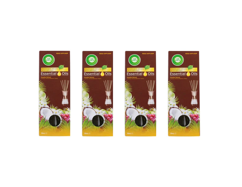 4x Air Wick 30ml Reed Diffuser Scents Aromatic Fragrance Sticks Paradise Retreat