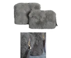Demi Set of 2 Super Plush Faux Fur Cosmetic Pouches - Silver Grey