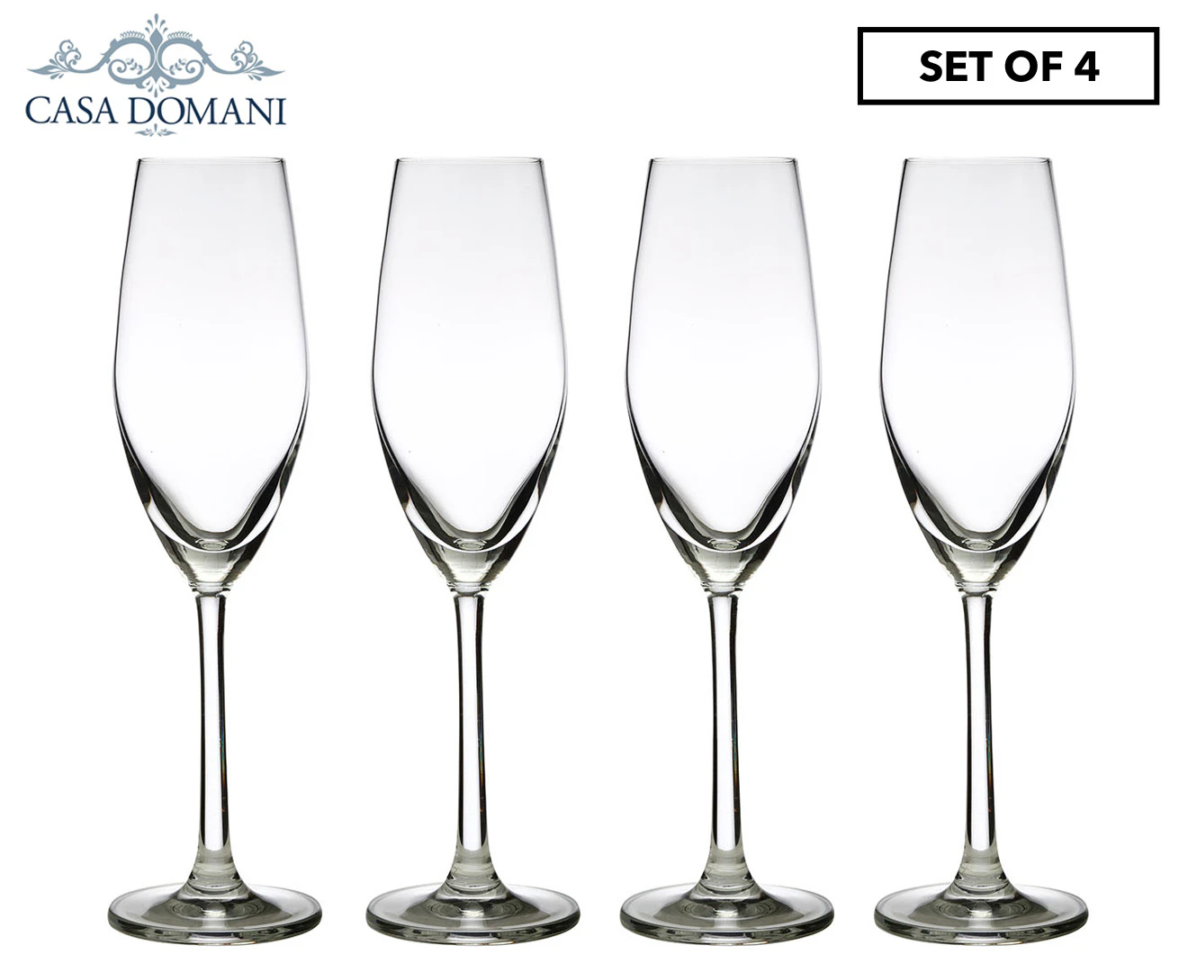 Set of 4 Casa Domani 210mL Chiara Champagne Flute