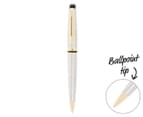 Waterman Expert Ballpoint Pen - Brushed Stainless Steel/Gold Trim 1