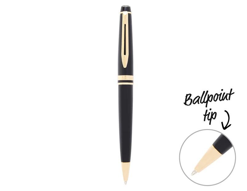 Waterman Expert Ballpoint Pen - Black Lacquer/Gold Trim