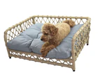Jacob Wicker Rope Raised Pet Bed, Dog Bed, Pet Sofa, Dog Lounge, With Cushion For Outdoor / Indoor