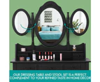 Levede Dressing Table Set Vanity Makeup Mirror Stool Desk Drawers Dresser