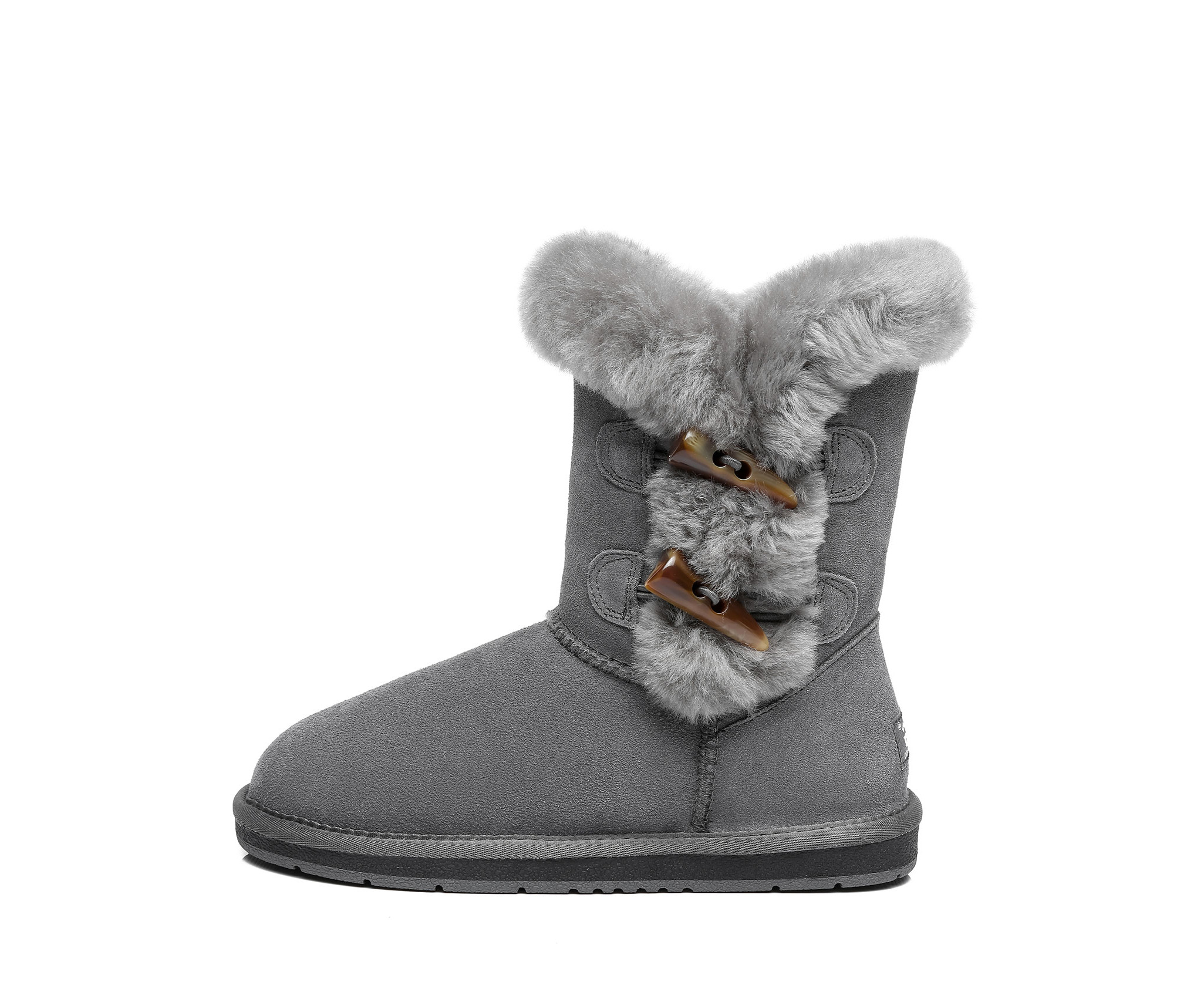 Grey hot sale fur uggs