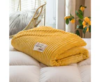Yellow Soft Flannel fleece bedspread blanket throw ,5 sizes ,plush