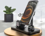 3 in 1 Desktop charging Stand Holder for iPhone 12/iwatch/Airpoads-Black