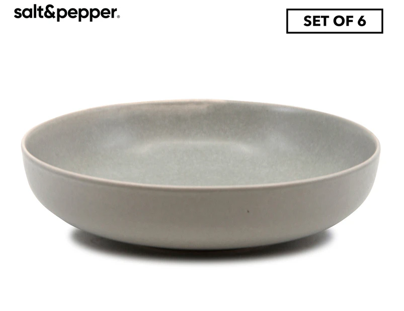 Set of 6 Salt & Pepper 20cm Hue Soup Bowl - Grey