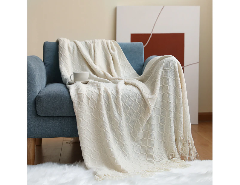 130x200cm Cozy Decorative Knit Woven  Woven Throw Blanket