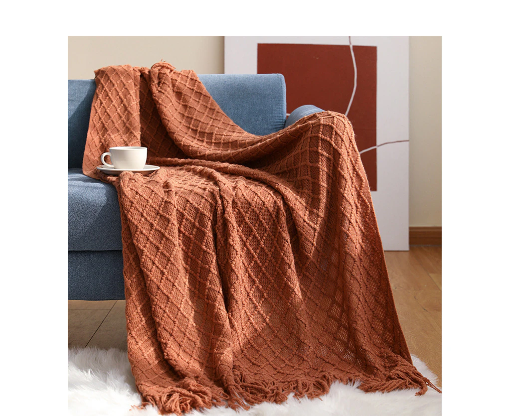 127x152cm Cozy Decorative Knit Woven  Woven Throw Blanket