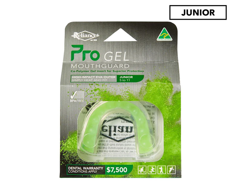 Reliance Pro Gel Junior Mouthguard - Green/Clear