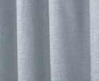 Sherwood Home Faux Linen 100% Blockout Eyelet Curtain Pair - Ocean Blue