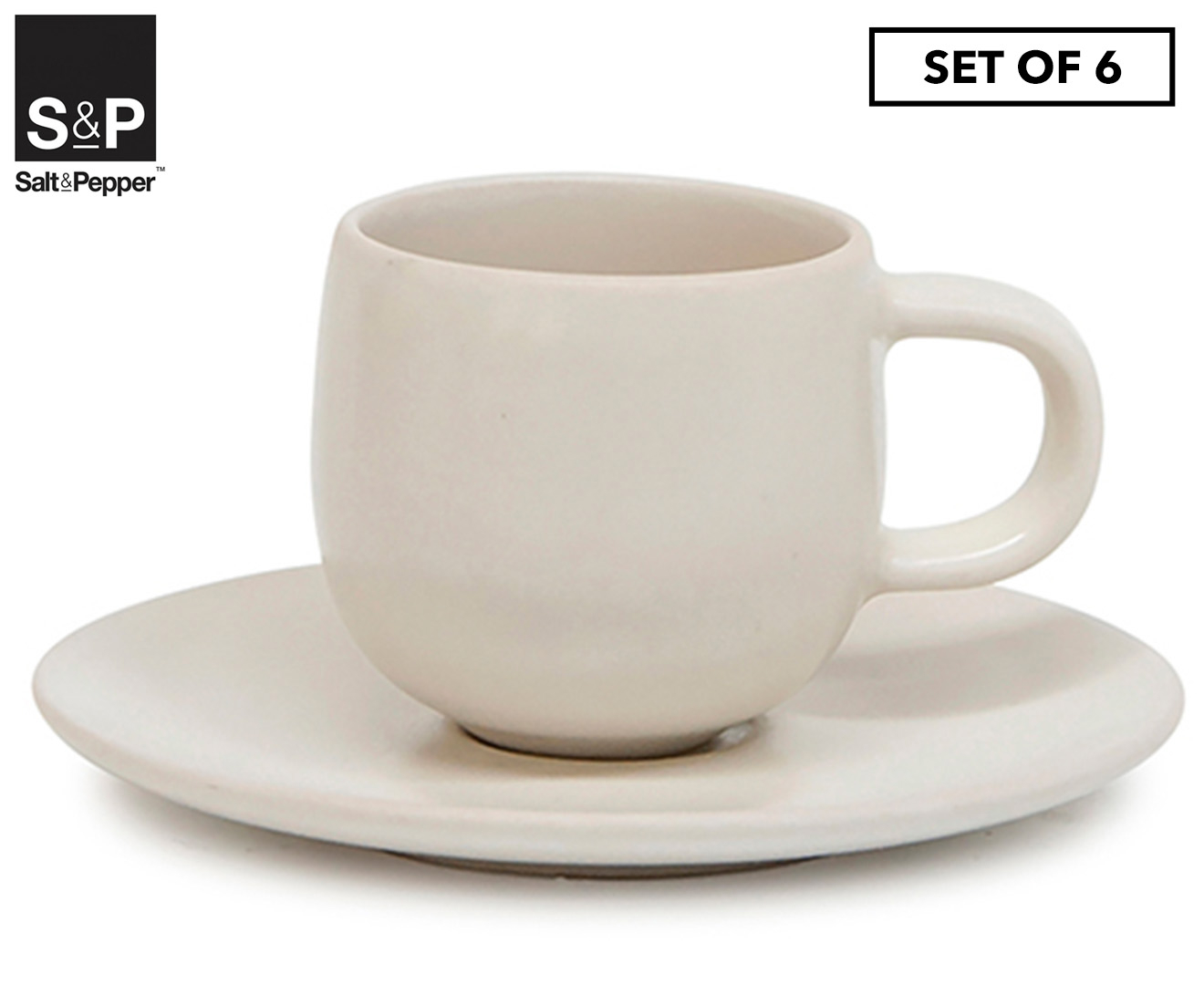 Hue Espresso Cups & Saucers 85mL - Set of 6 - Black – salt&pepper