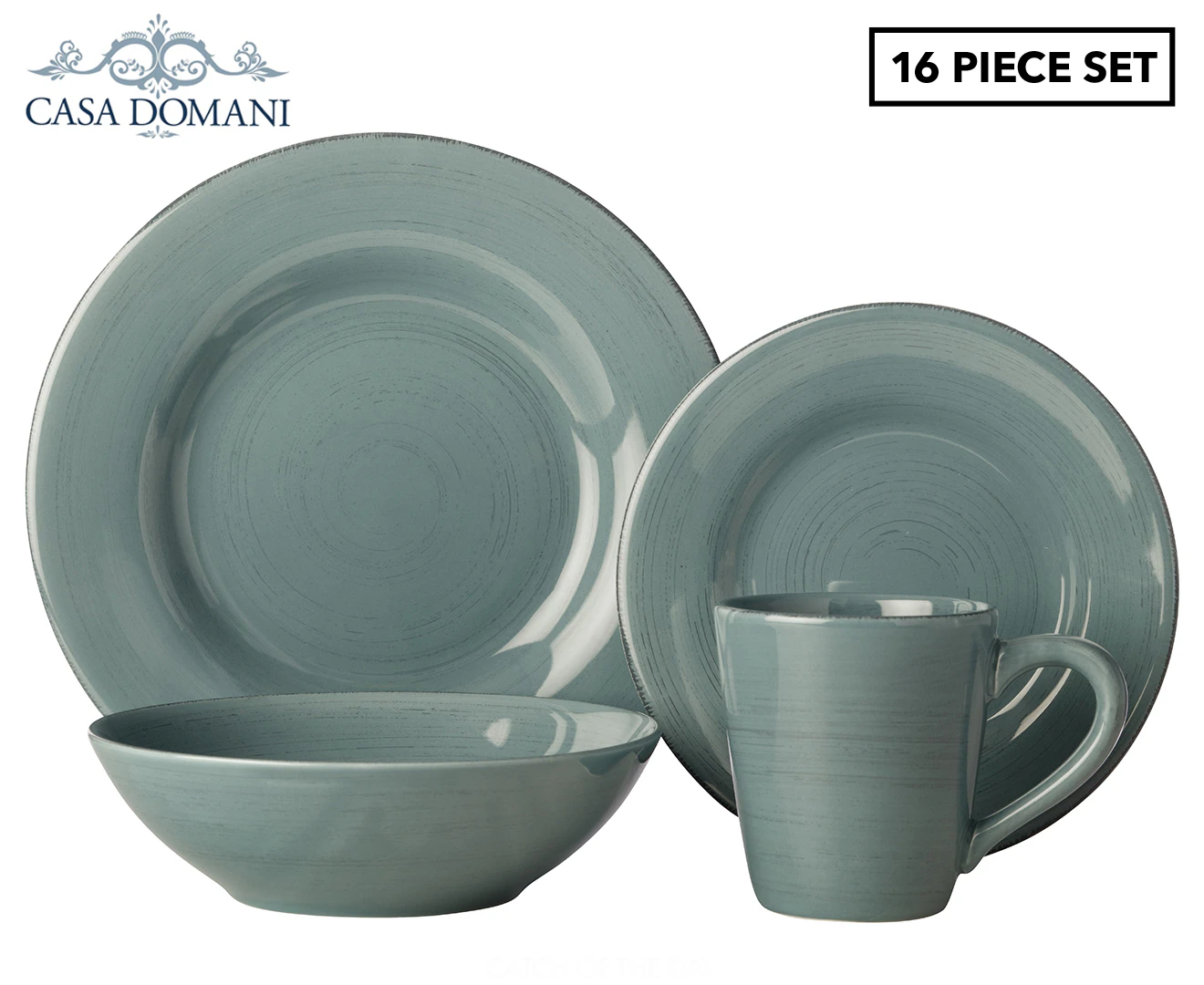 Casa Domani 16-Piece Portofino Dinner Set - Blue