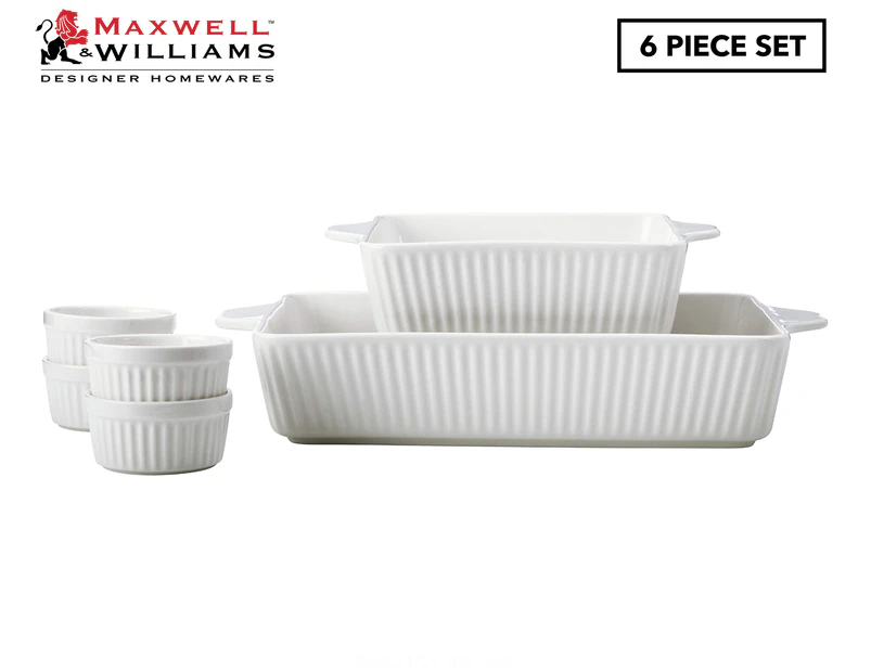 Maxwell & Williams 6-Piece Radiance Bakeware Set - White