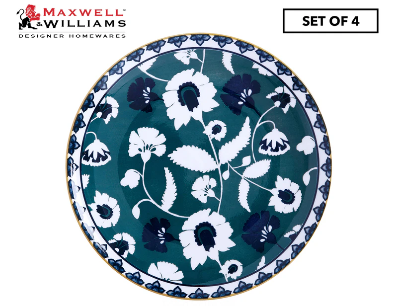 Set of 4 Maxwell & Williams 20cm Rhapsody Side Plate - Green