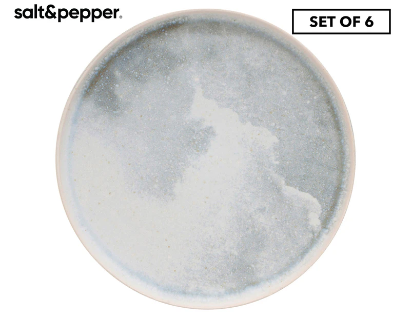 Set of 6 Salt & Pepper 20cm Nebi Side Plates - Grey