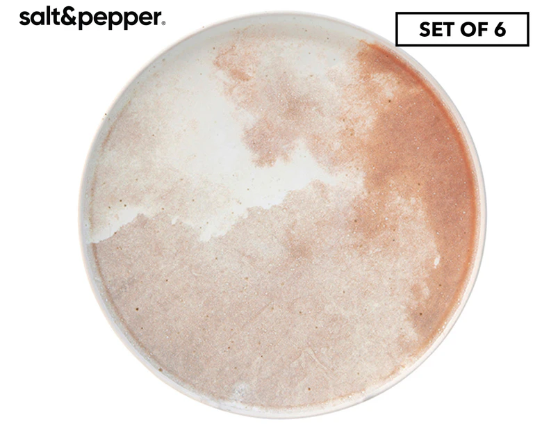 Set of 6 Salt & Pepper 20cm Nebi Side Plates - Pastel Pink