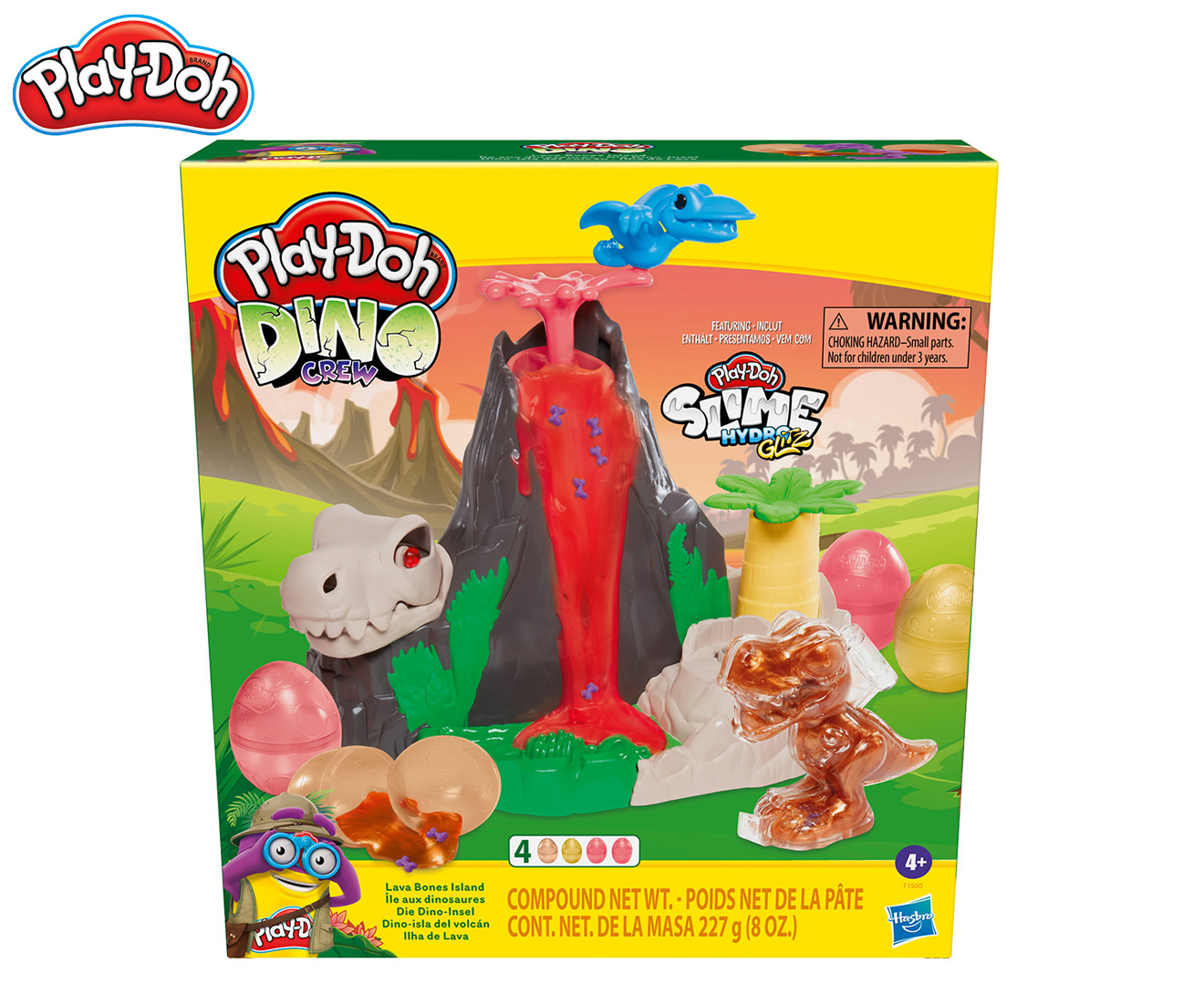 Play-Doh Slime Dino Crew Eggs & Dinosaur Bones-Triceratops – Monkey Fish  Toys