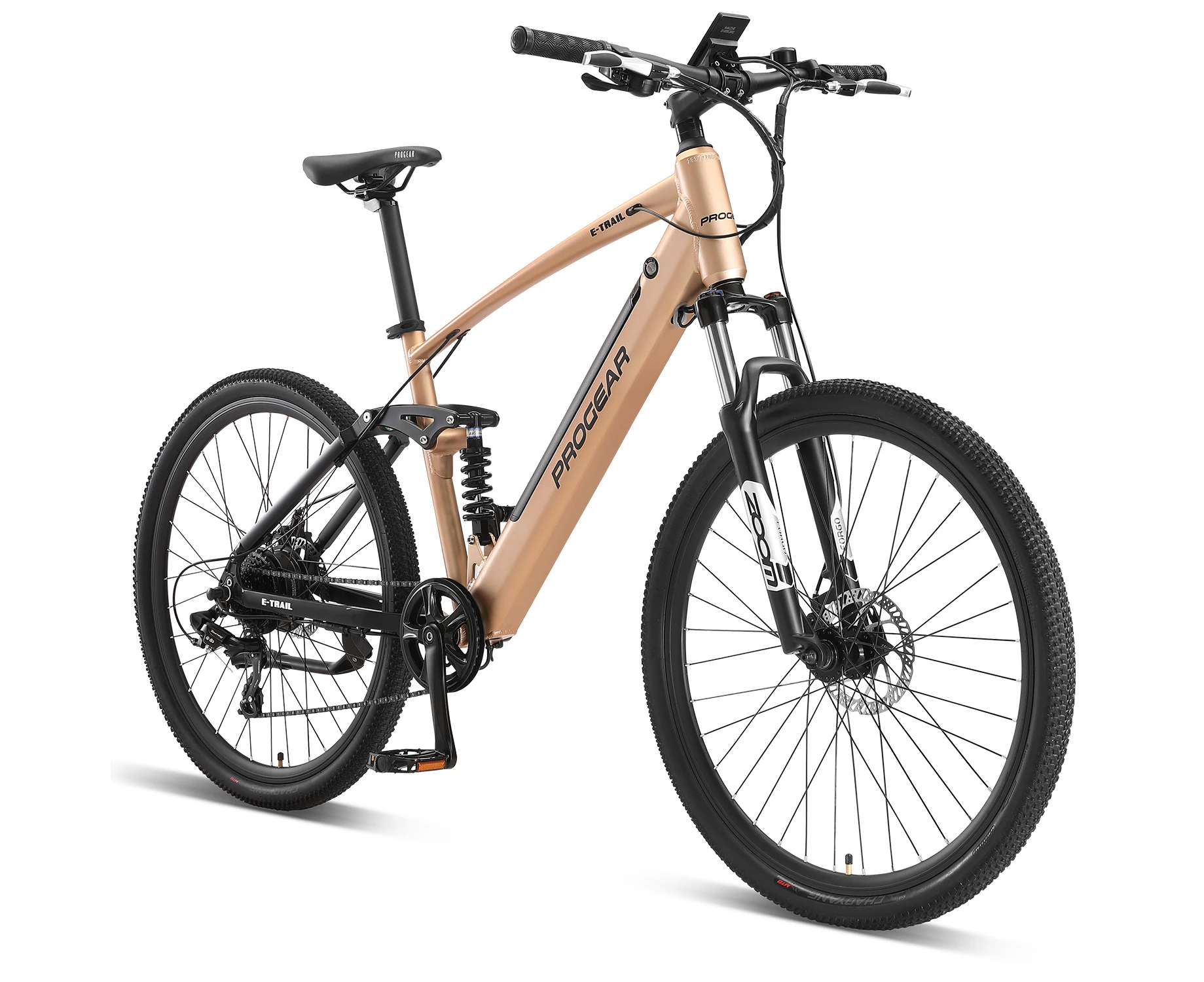 Progear Bikes E-Trail Dual Suspension E-Bike 27.5*18" in Sandstorm