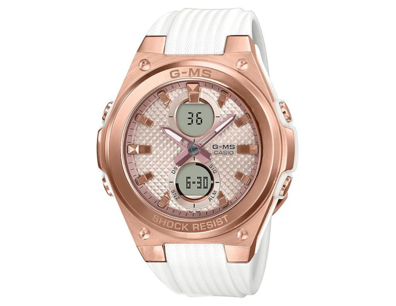 Casio Baby-G Women's 45mm G-MS MSGC100G-7A Resin Watch - White/Rose Gold