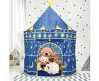 Castle Play Tent for Boys Girls Night-Sky Kids Play House Star Moon - Blue
