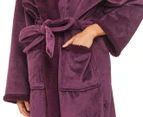 Bambury Women's Velour Sherpa Hooded Robe - Berry