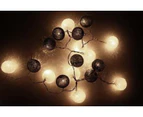 3M 20 LED Black White 5cm Cotton Ball Battery Powered String Lights Xmas Gift Home Wedding Party Bedroom Decoration Outdoor Indoor Table Centrepiece