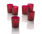 5 Pack - Deep Blood Red Opaque Glass Table Tealight Candle Holder Cup Jar Event Decoration