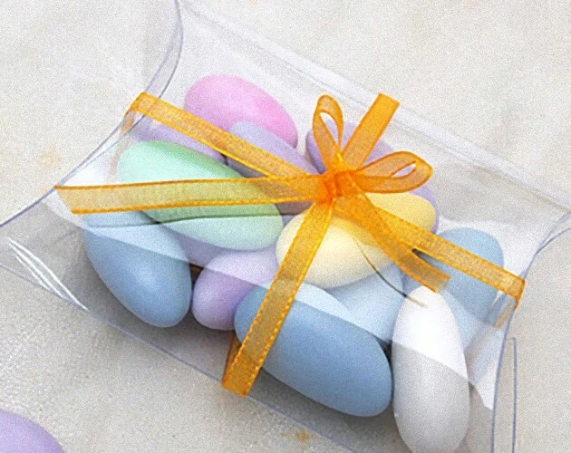 10 Pack - Pillow Rectangle Shaped Clear PVC Plastic Gift Box - Wedding Christenning Engagement Baby Shower Soap Product Bomboniere Favour