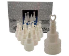 10 Pack - White Wedding Cake Bubble Bottles - Bomboniere Favour Fun Gift