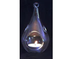 5 Pack - Hanging Glass 12 cm Tear Drop Pear Shape Tealight Holder