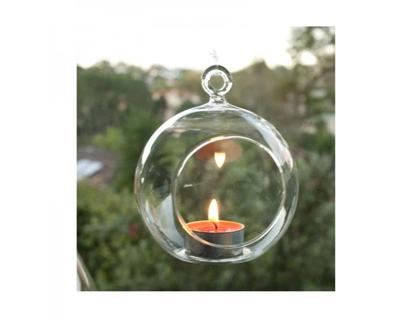 5 Pack - 12cm Large Hanging Clear Glass Ball Large Candle Succlent Terrarium Holder