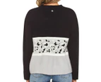 All About Eve Women's Leopard Knit Crew - Black/Grey