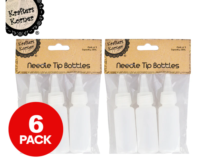 2 x Krafters Korner 33mL Craft Needle Tip Bottles 3-Pack