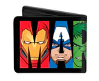 Marvel Avengers Characters Faces in Text Men's Bi-Fold Wallet