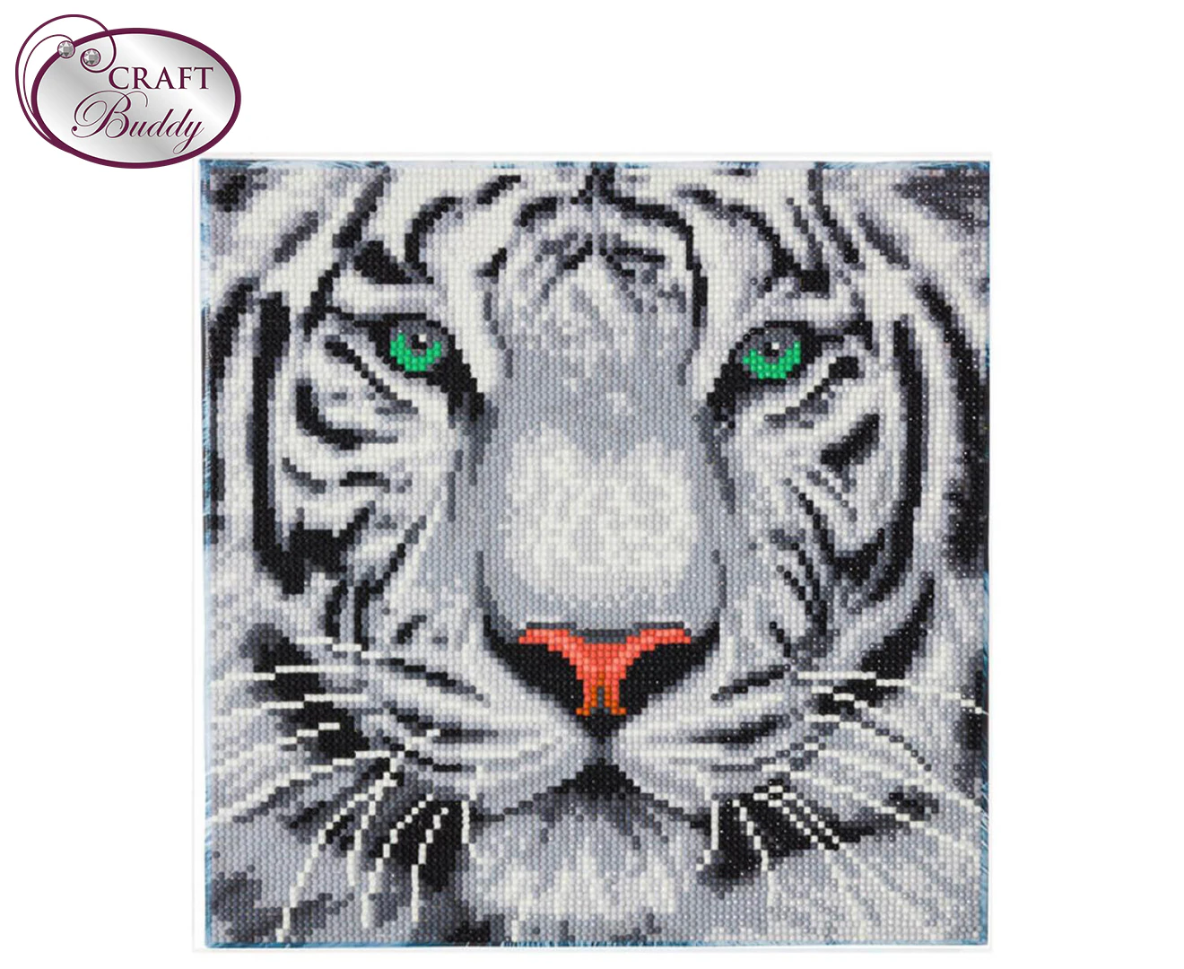 Craft Buddy White Tiger Diamond Painting 30cm Crystal Art Kit Kids/Family 8y+